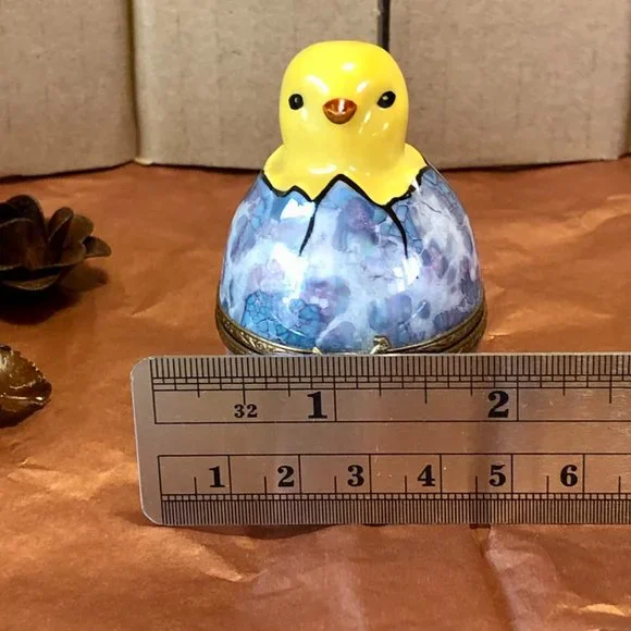Chick Hatching Limoges Trinket Box